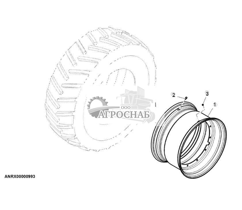 Заднее колесо, 2 положения, шины группы 47 